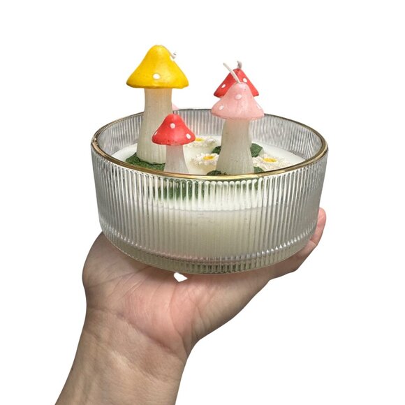 Gardener Variety Multicolor Mushroom Candle Glass Jar - Picture 11 of 11